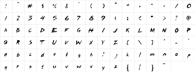 Repeated Regular  glyph index