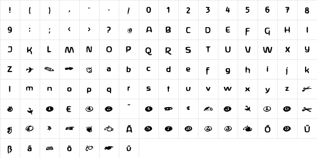 AnthroPosoph Regular  glyph index