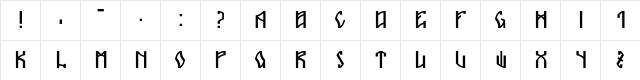 Airyin Regular  glyph index