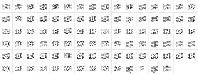 LD Stars and Stripes Regular  glyph index