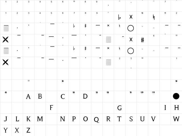 FarHat Regular  glyph index