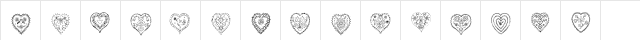 KR All Heart Regular  glyph index