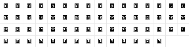 Broadway Capitals Regular  glyph index