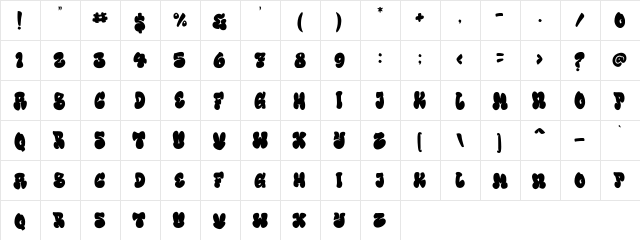 Street Urban Regular  glyph index