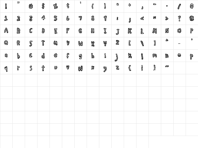 CK Stone Age Regular  glyph index