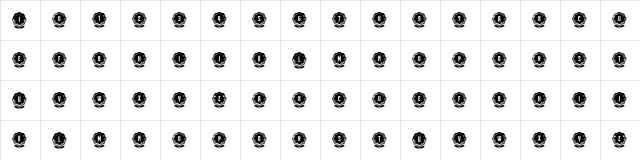 Flower Capitals 1 Regular  glyph index