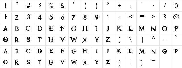 Technovia Caps  glyph index