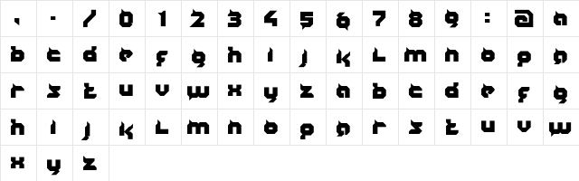 CALCULATOR Regular  glyph index