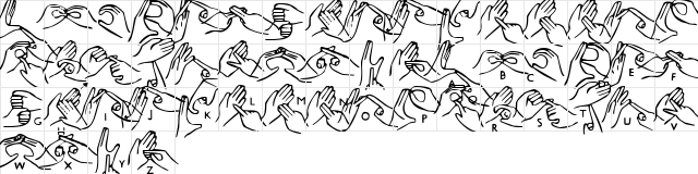 Helping Hands Regular  glyph index