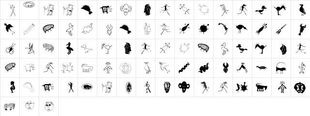 Africaans Regular  glyph index