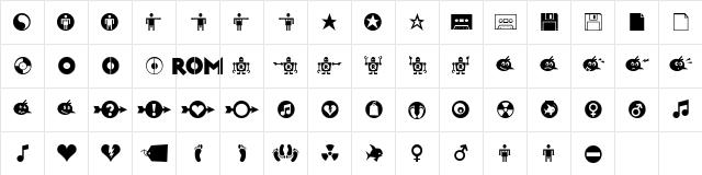 RiansDingbats One Regular  glyph index