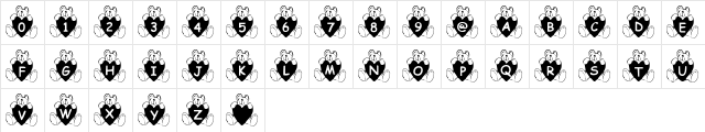 Summer's BearHearts Regular  glyph index