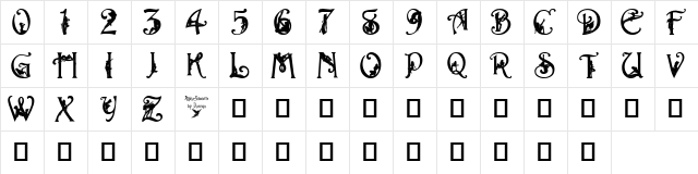 Alpha-Silouette Medium  glyph index