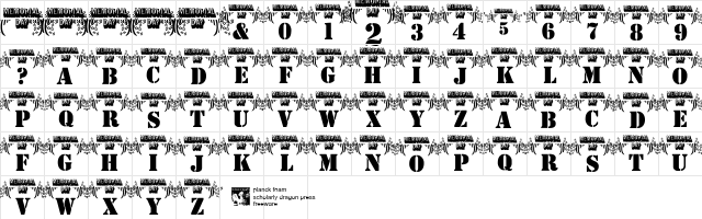 pf_memorial_day Regular  glyph index