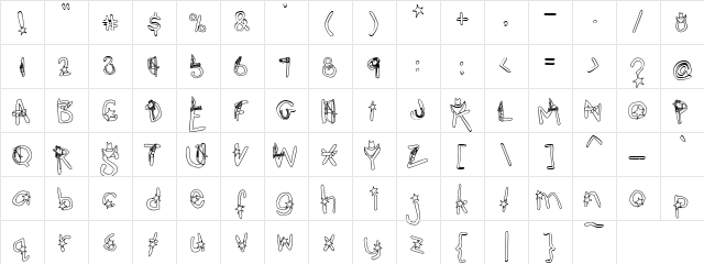 PC Playtime Regular  glyph index