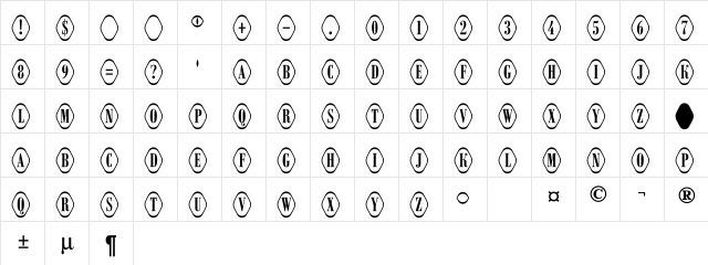 a_RombyRndOtl Regular  glyph index