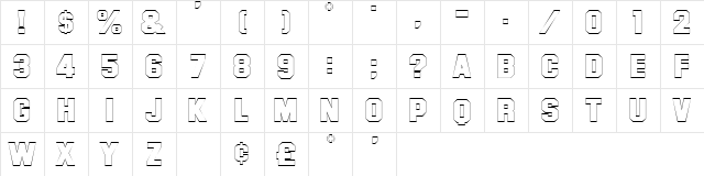 Letter Sweater Sans-Open SSi Normal  glyph index