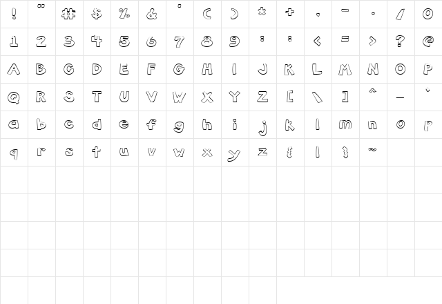 CK Chunky Regular  glyph index