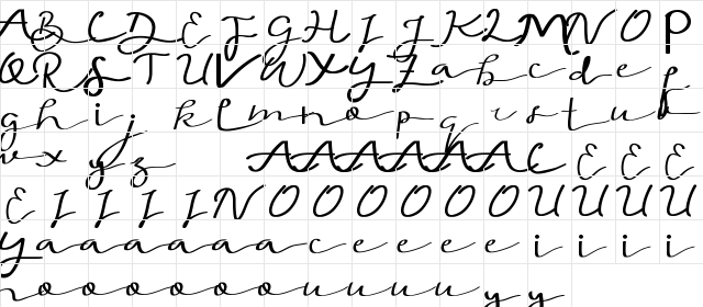 Thuesday Demo Regular  glyph index