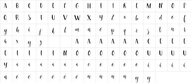 Oppy Sahra Demo Light Regular  glyph index
