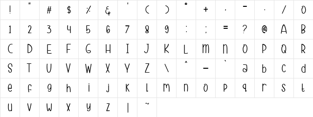 Aysha Regular  glyph index