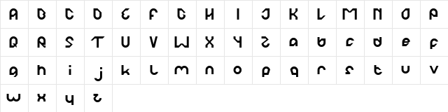 ROBO COP Regular  glyph index