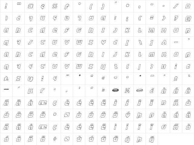 Combat Droid Outline Italic Outline Italic  glyph index