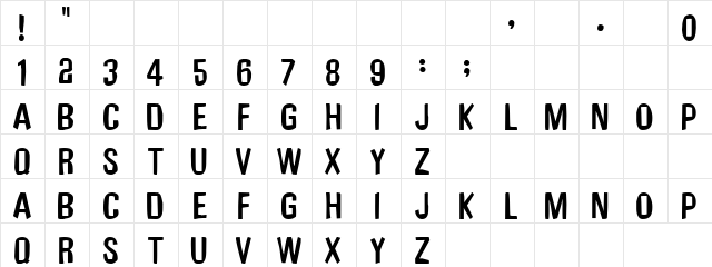 ElloneAllone Regular  glyph index
