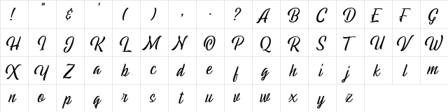 Echomotors Script Demo Regular  glyph index