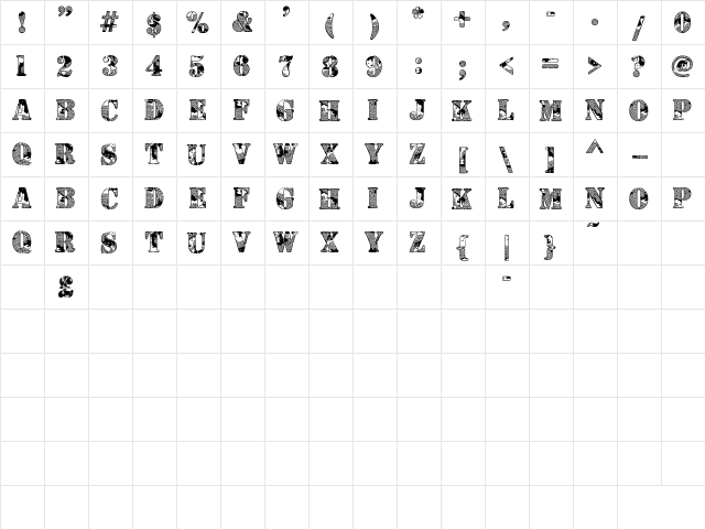 Camoufage Desert Desert  glyph index