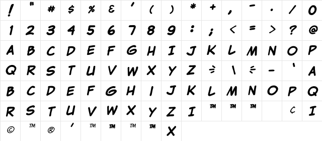 Clementine Expanded Regular  glyph index