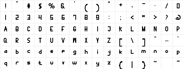 Stonedance Elissta Regular  glyph index