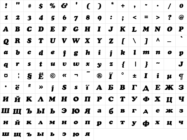 AGCrownStyle Italic  glyph index