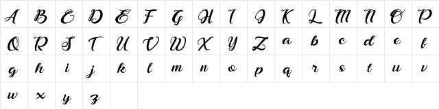 Bonjour Allgera Regular  glyph index