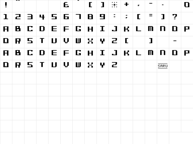 Bit Cheese10 (sRB) Regular  glyph index