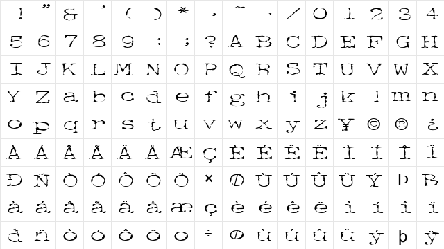 FZ DIGITAL 2 Normal  glyph index