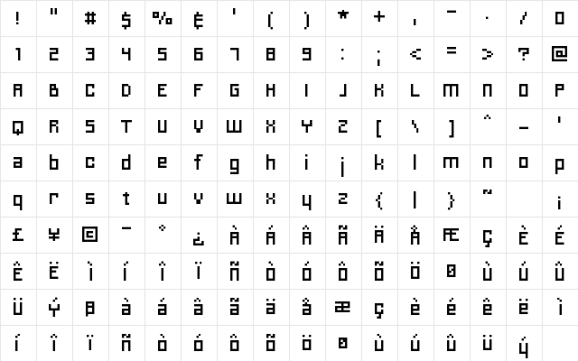 Charriot Deluxe Regular  glyph index