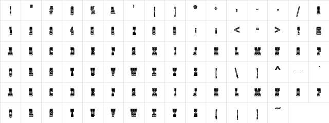 Excogitated10 Regular  glyph index