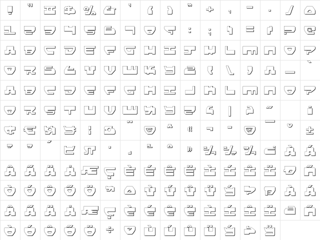 Loveladies Shadow Shadow  glyph index