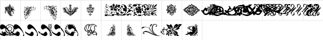 Floral Regular  glyph index