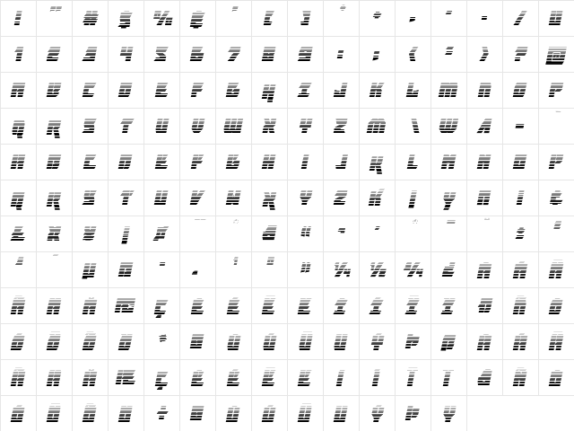 Furiosa Gradient Italic Italic  glyph index