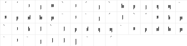Rhesimol Regular  glyph index