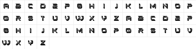 Dommage Regular  glyph index
