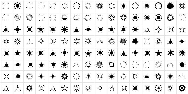 Altemus SunsBold  glyph index