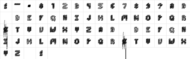 3d Platino Bold Regular  glyph index