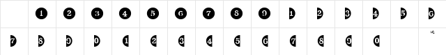 CircledNumbers Bold  glyph index