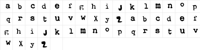Xtctype Regular  glyph index