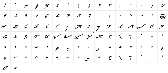 Jacek Zieba-Jasinski Bold  glyph index