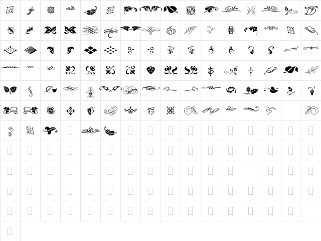 Type Embellishments One Regular  glyph index