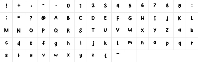 Icegirl Regular  glyph index